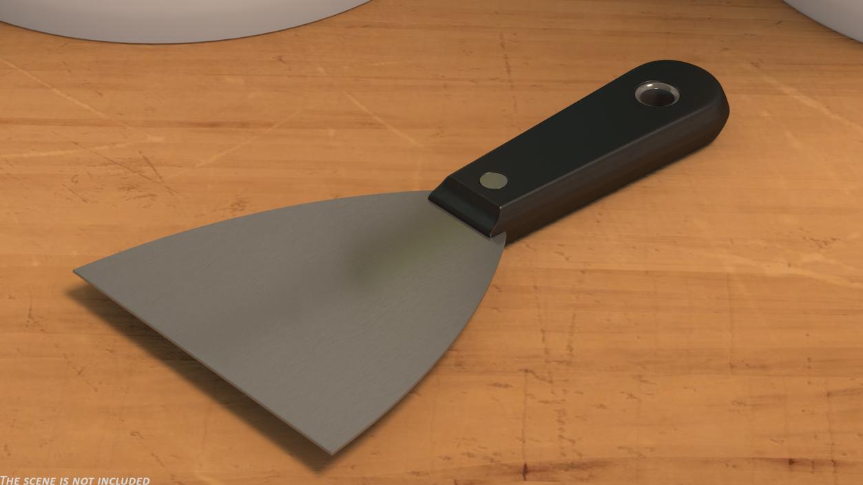 3D Scraper 4 Inch  Black Handle model