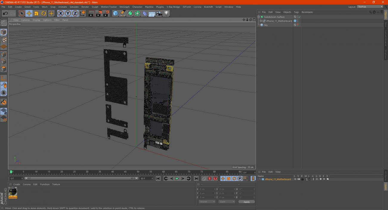 3D iPhone 11 Motherboard