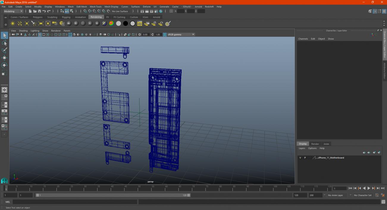 3D iPhone 11 Motherboard