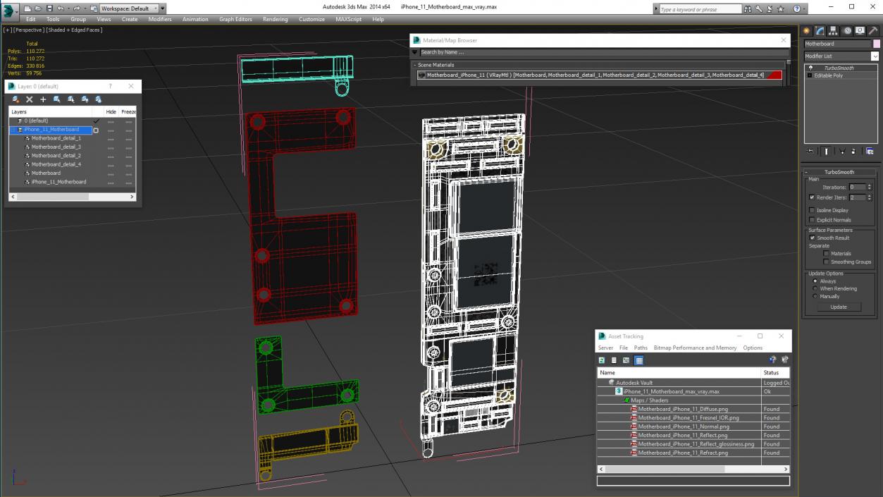 3D iPhone 11 Motherboard