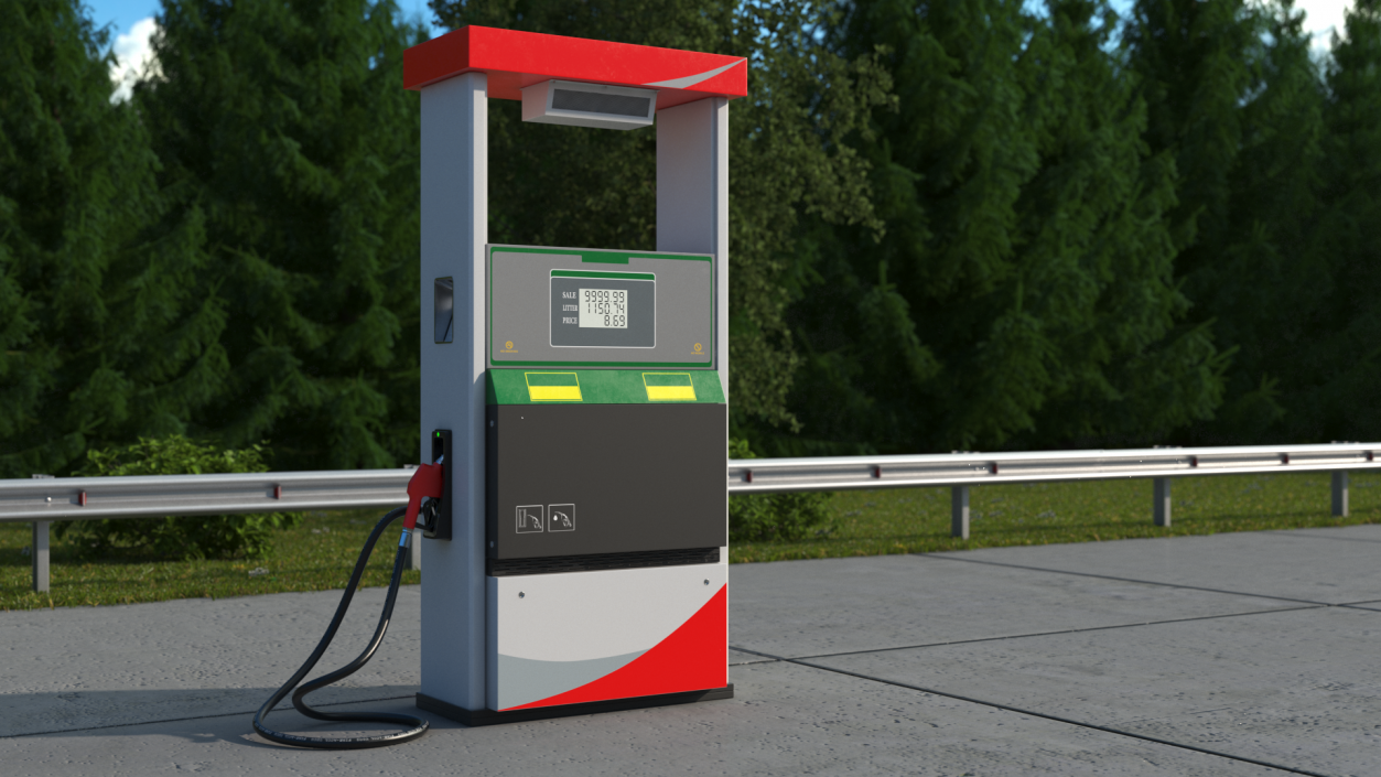 3D model Fuel Dispenser One Nozzle