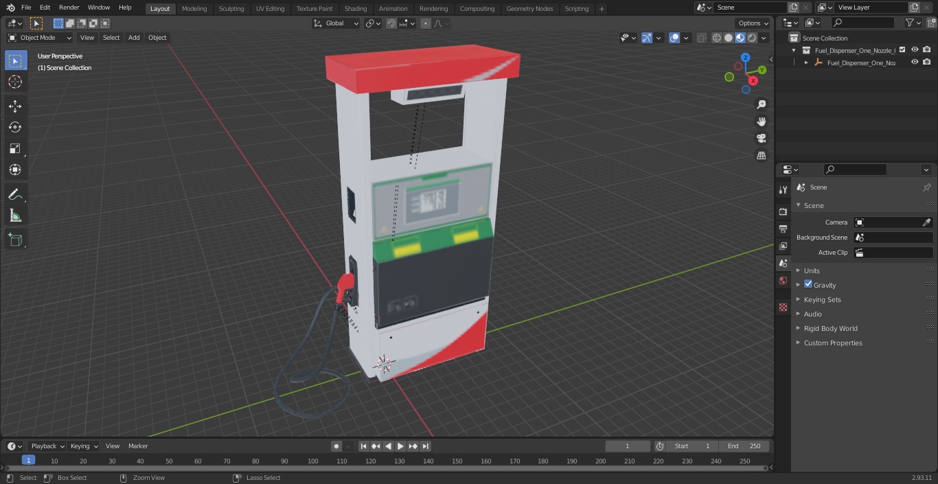 3D model Fuel Dispenser One Nozzle