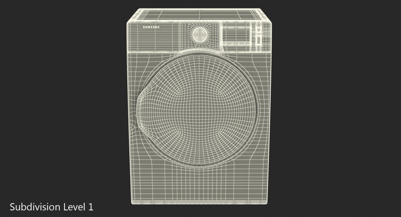 3D model Samsung White Front Load Dryer