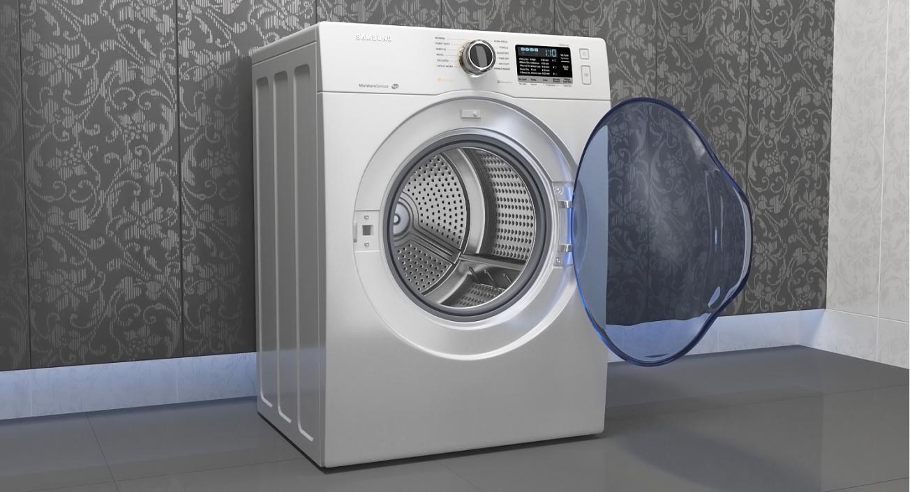 3D model Samsung White Front Load Dryer