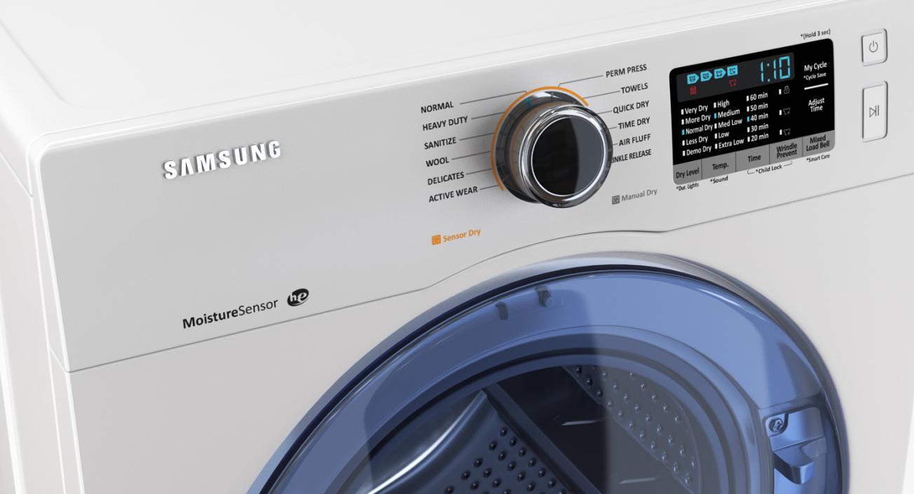 3D model Samsung White Front Load Dryer