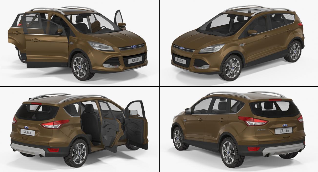 Ford Kuga FWD 2016 Simple Interior 3D model