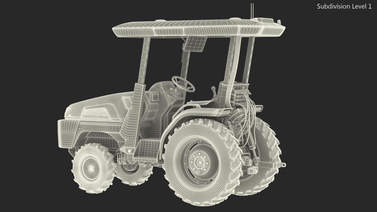 Self Driving Electric Tractor Dusty Rigged 3D