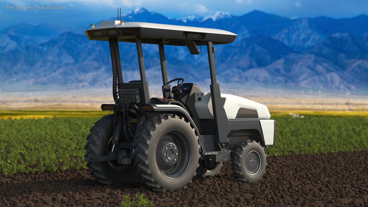 Self Driving Electric Tractor Dusty Rigged 3D