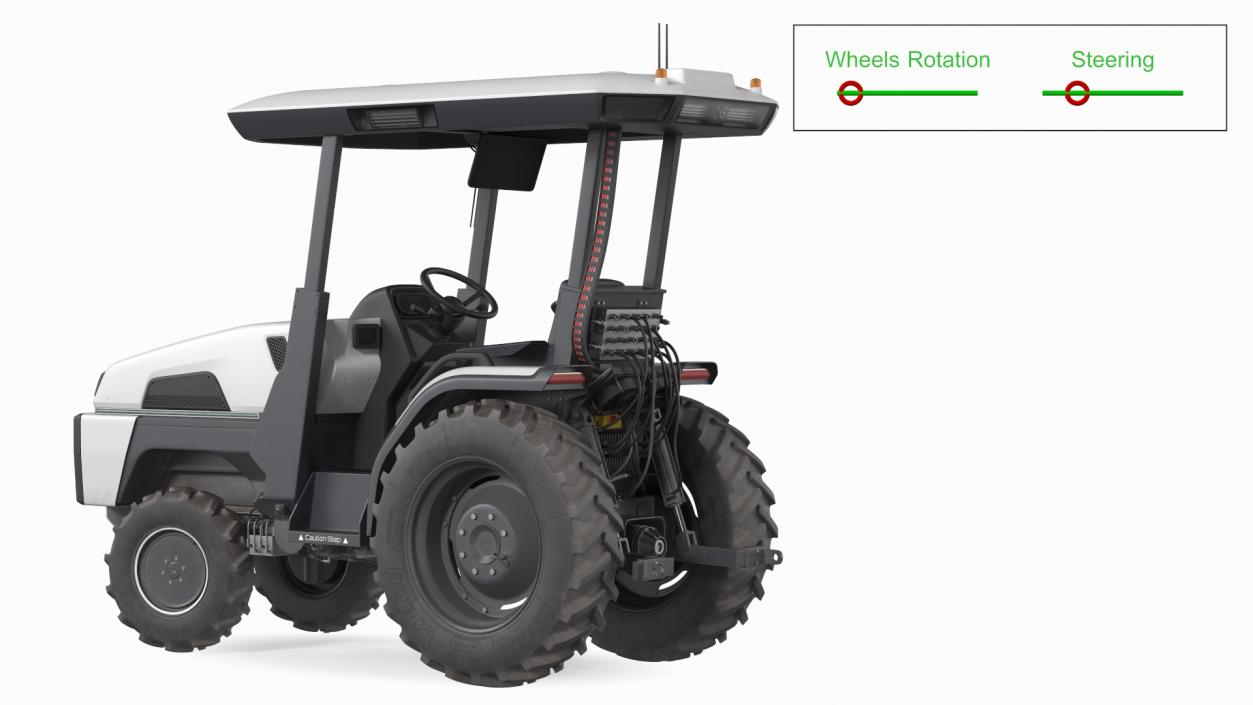 Self Driving Electric Tractor Dusty Rigged 3D