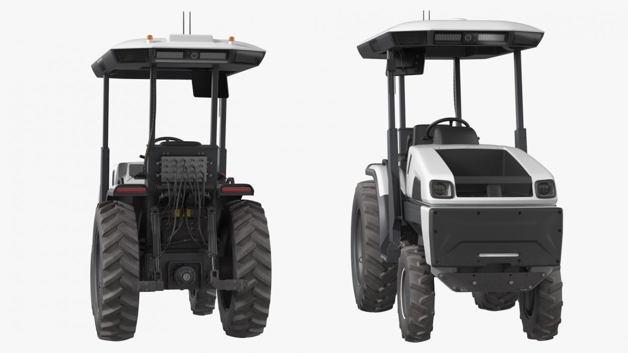 Self Driving Electric Tractor Dusty Rigged 3D