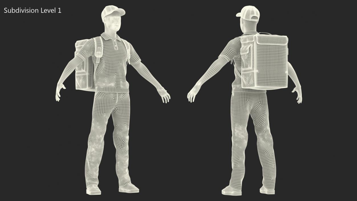 Food Delivery Man T Pose 3D model