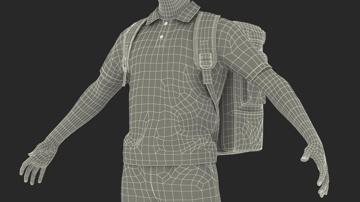 Food Delivery Man T Pose 3D model