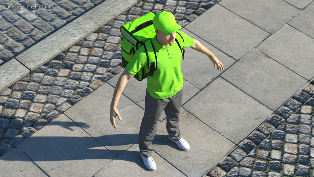 Food Delivery Man T Pose 3D model