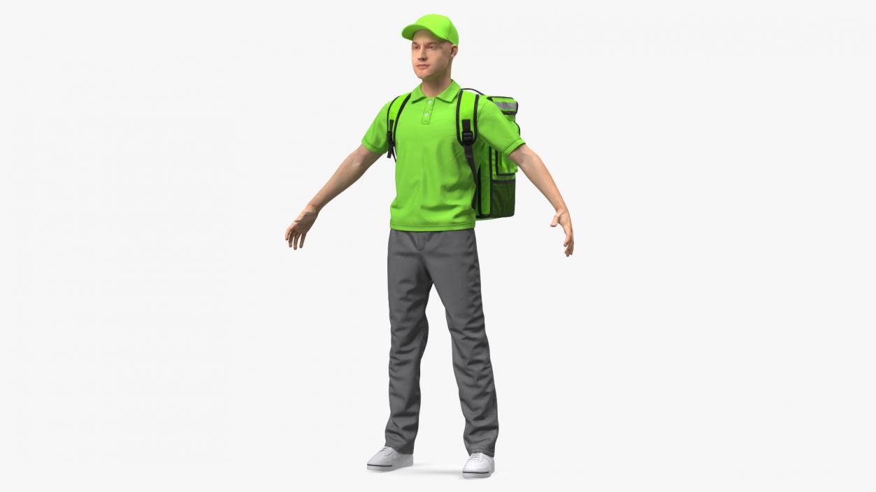 Food Delivery Man T Pose 3D model