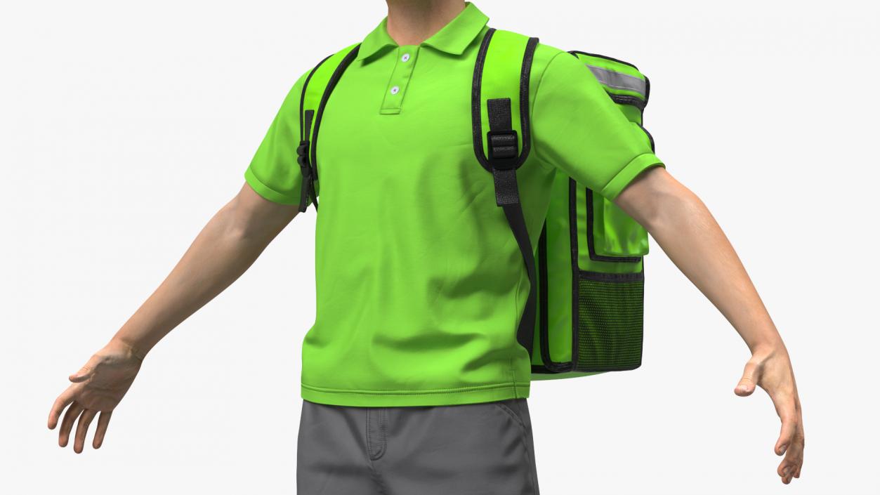 Food Delivery Man T Pose 3D model