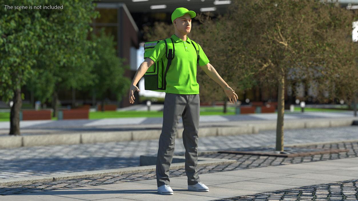 Food Delivery Man T Pose 3D model