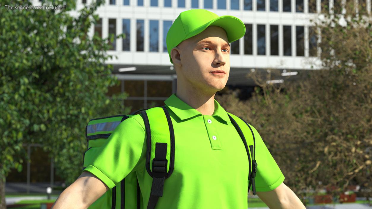 Food Delivery Man T Pose 3D model