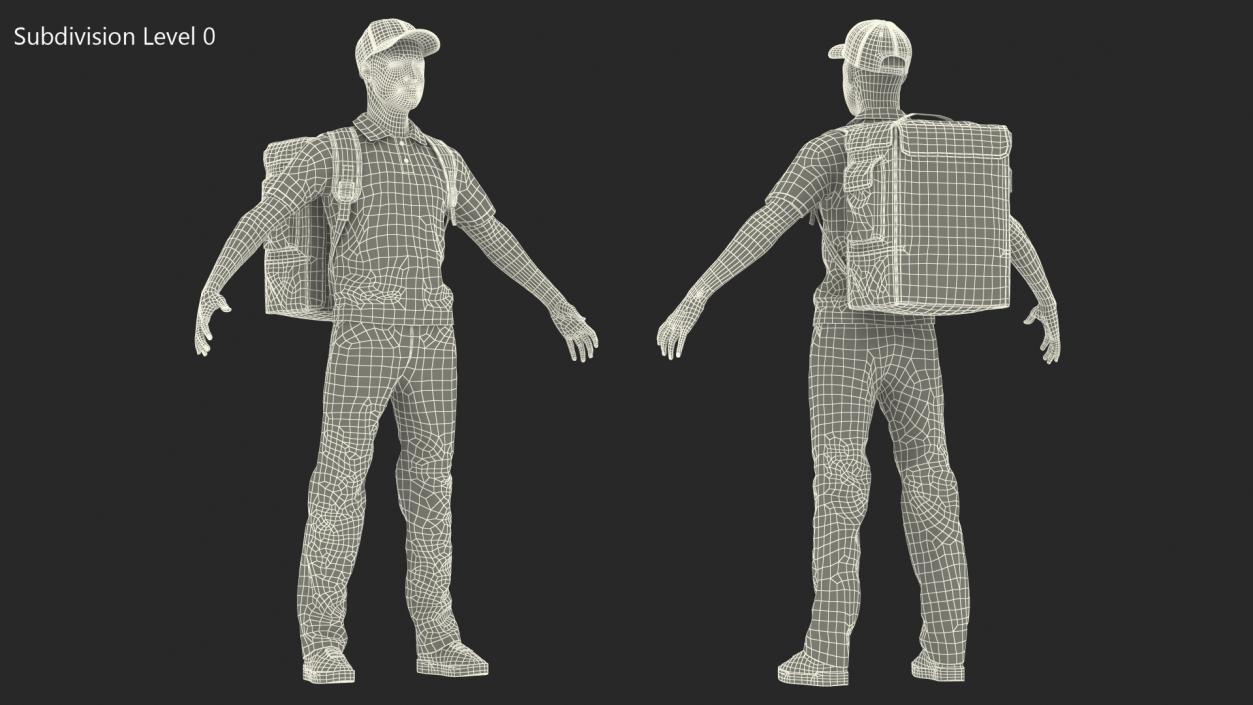 Food Delivery Man T Pose 3D model