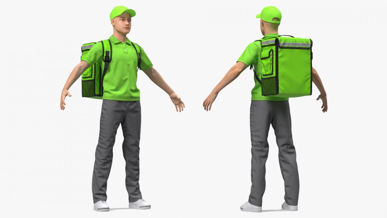 Food Delivery Man T Pose 3D model