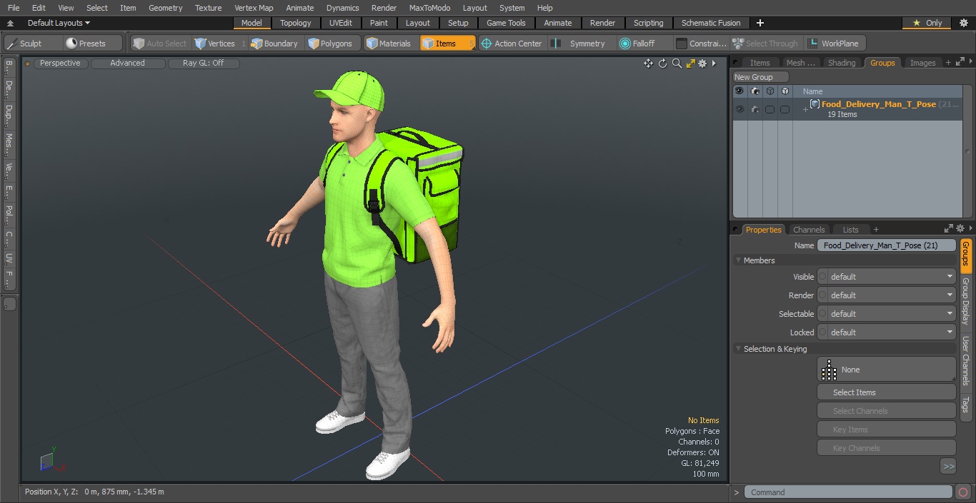 Food Delivery Man T Pose 3D model