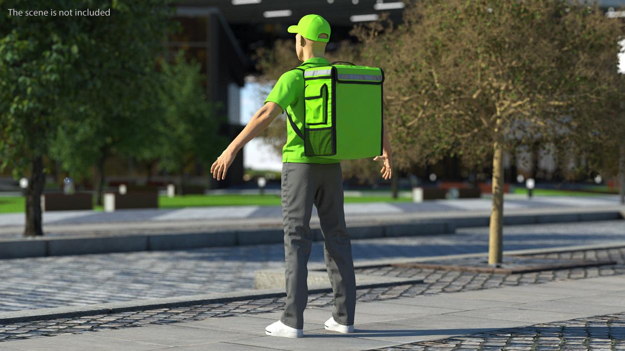 Food Delivery Man T Pose 3D model