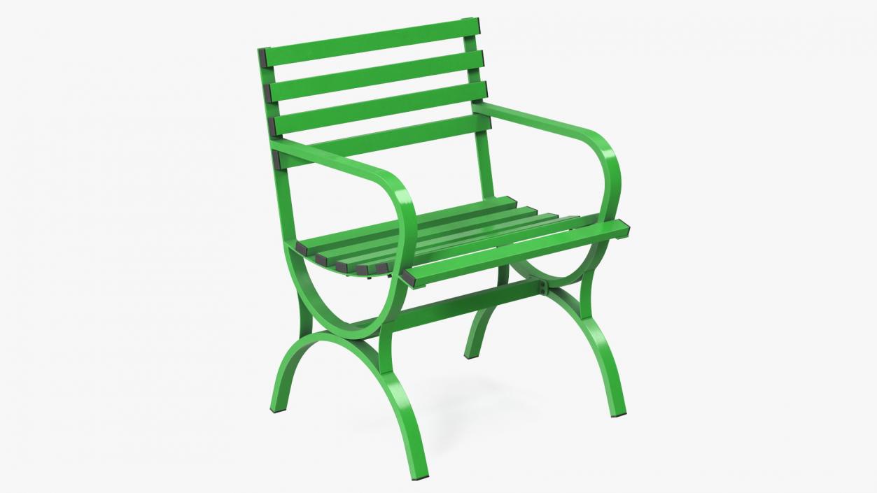 3D Metal Outdoor Furniture Set Green model