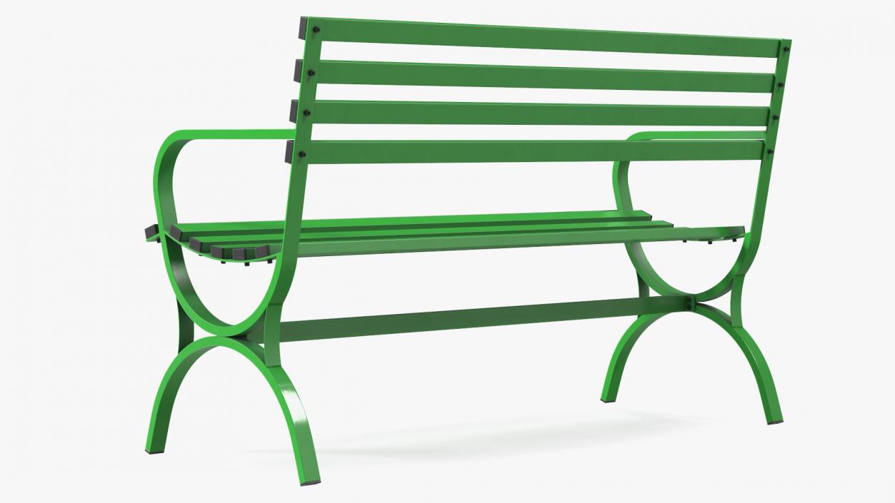 3D Metal Outdoor Furniture Set Green model