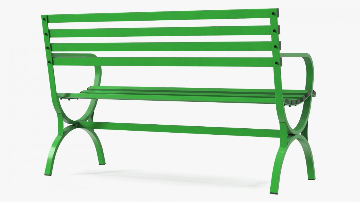 3D Metal Outdoor Furniture Set Green model