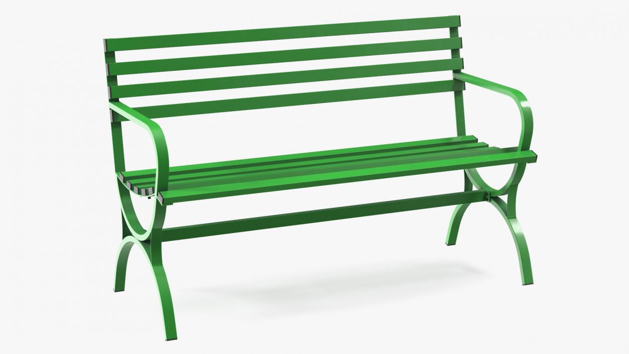 3D Metal Outdoor Furniture Set Green model