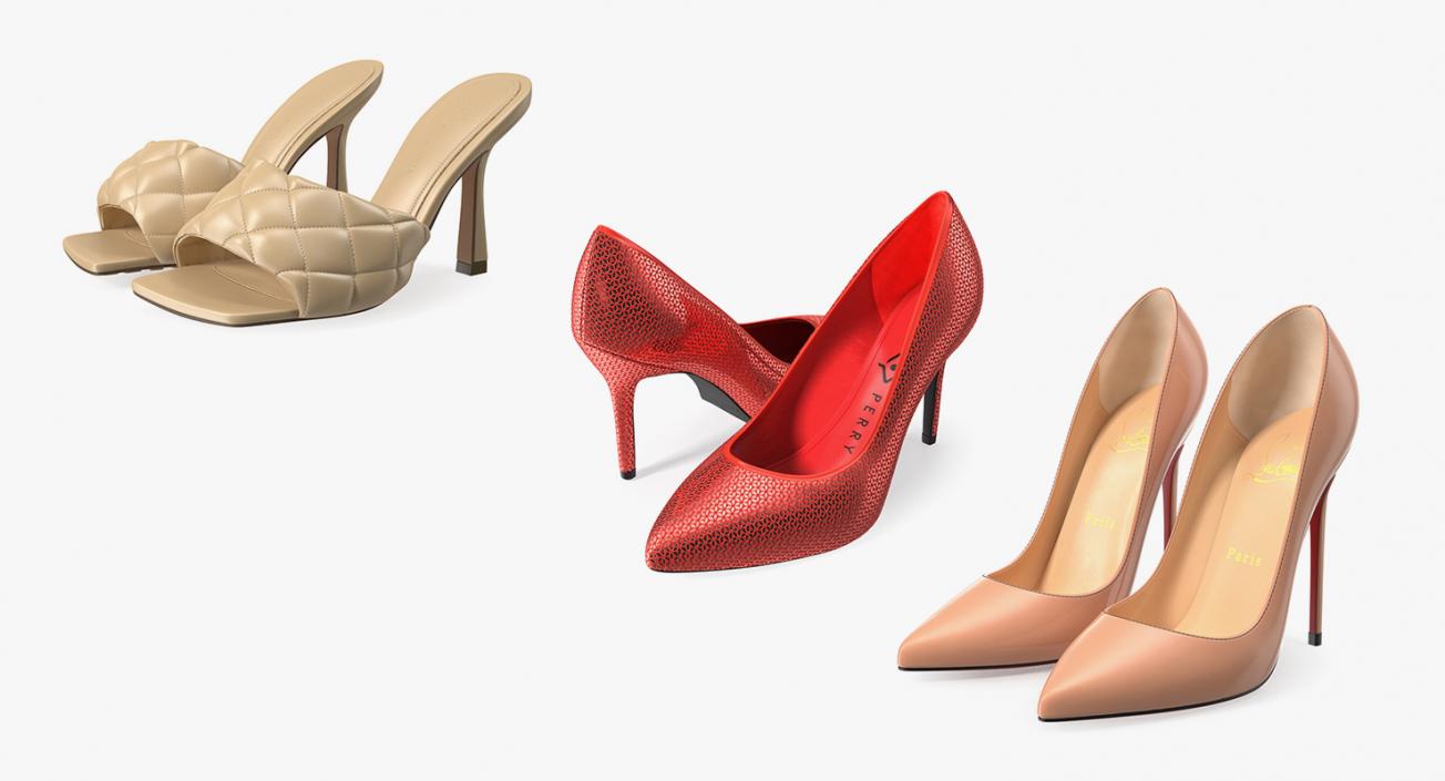 3D Womens Shoes Collection model