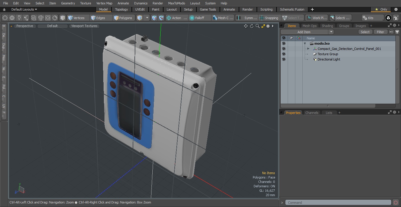 3D model Compact Gas Detection Control Panel