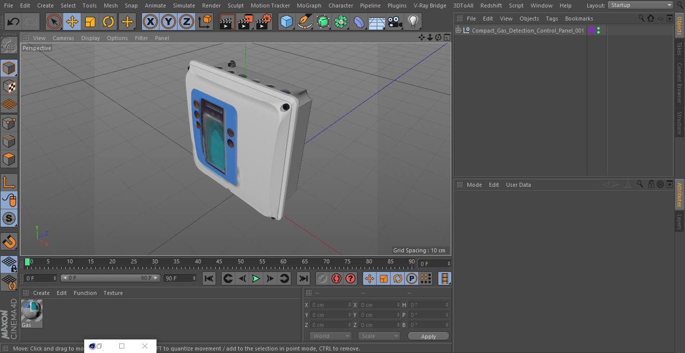 3D model Compact Gas Detection Control Panel