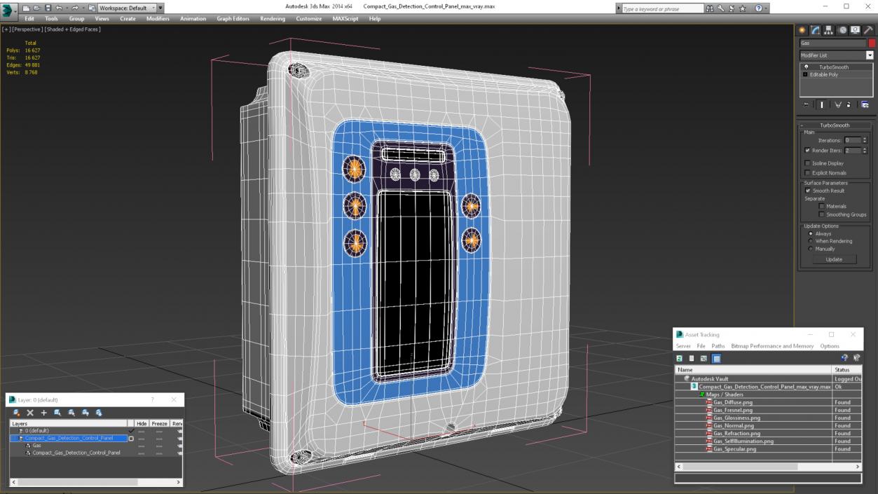 3D model Compact Gas Detection Control Panel