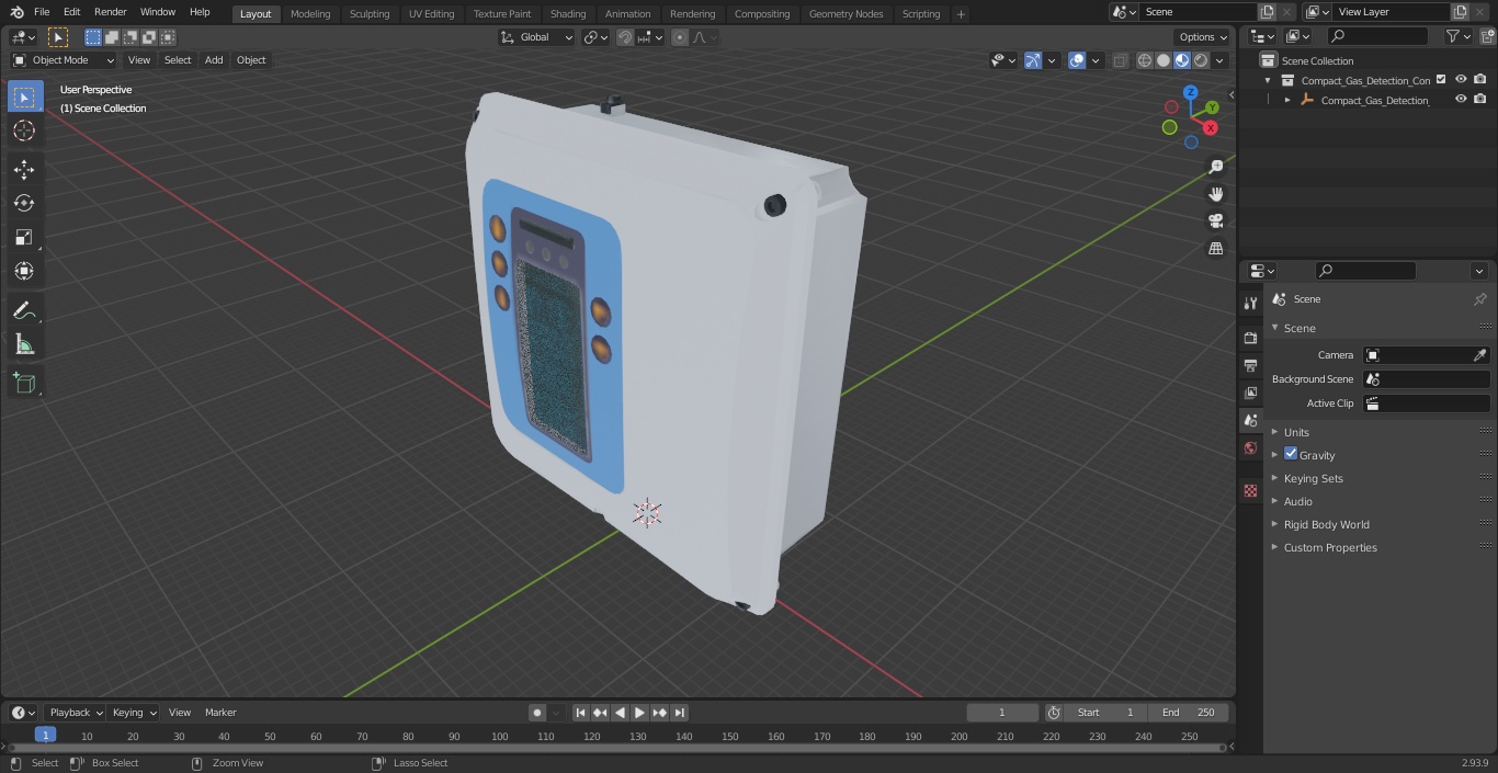 3D model Compact Gas Detection Control Panel