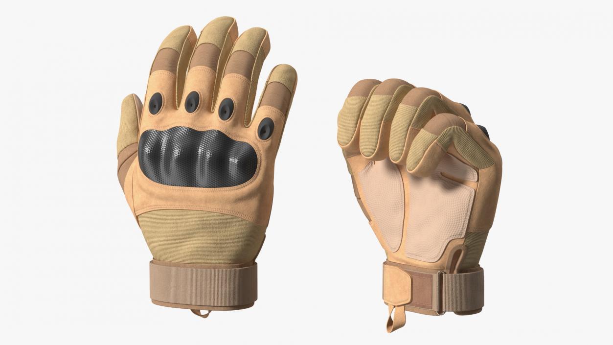 Special Gloves Airsoft Brown Rigged for Maya 3D model