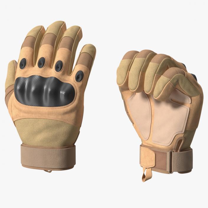 Special Gloves Airsoft Brown Rigged for Maya 3D model