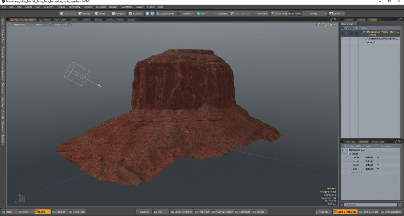 Monument Valley Merrick Butte Rock Formation 3D model