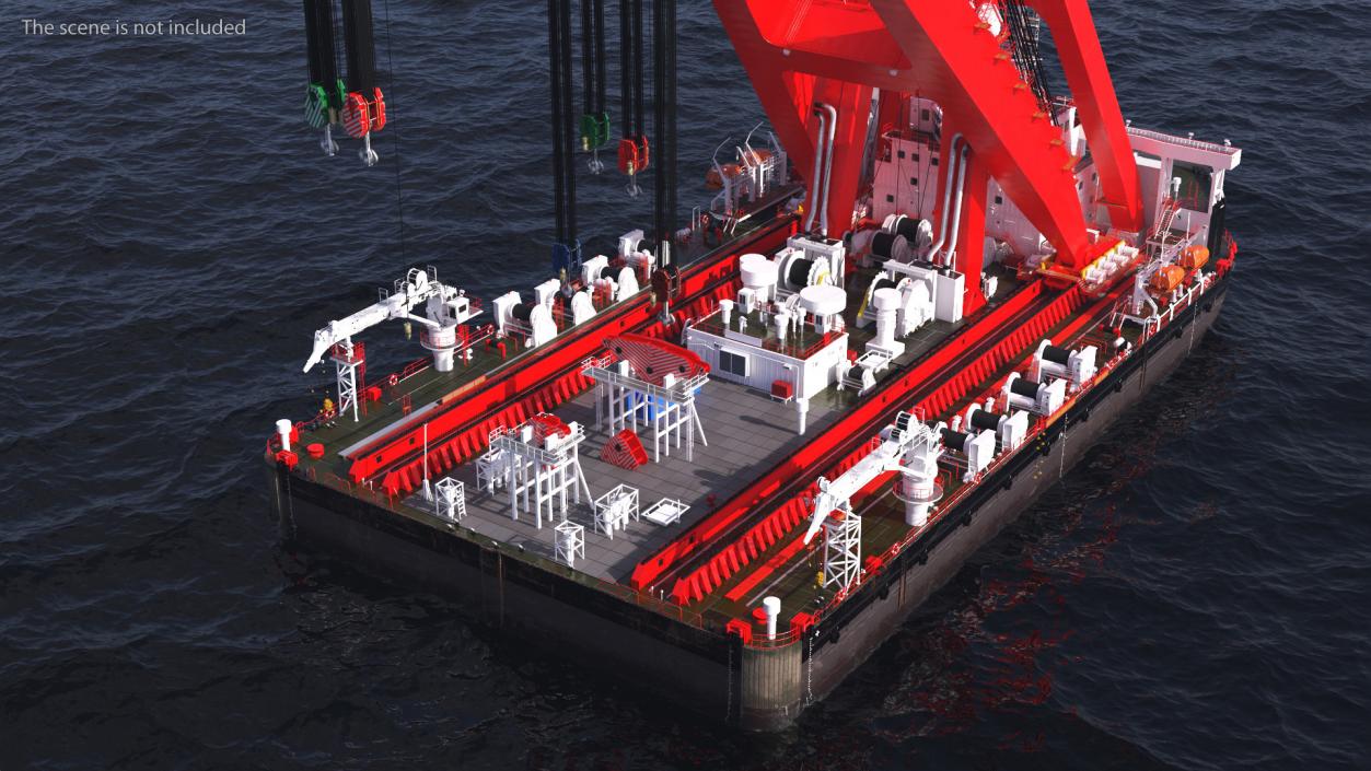 3D Floating Vessel Crane Working Position model