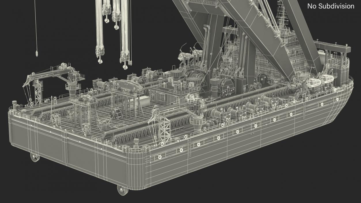 3D Floating Vessel Crane Working Position model