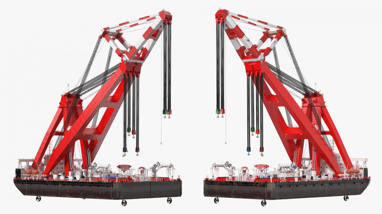 3D Floating Vessel Crane Working Position model