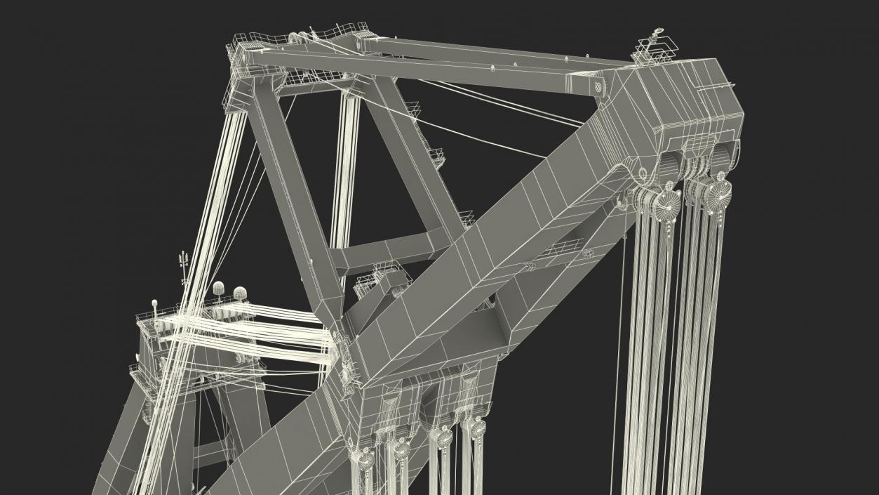 3D Floating Vessel Crane Working Position model