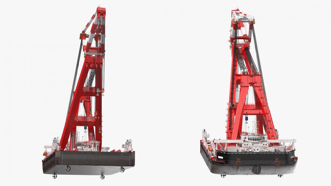 3D Floating Vessel Crane Working Position model