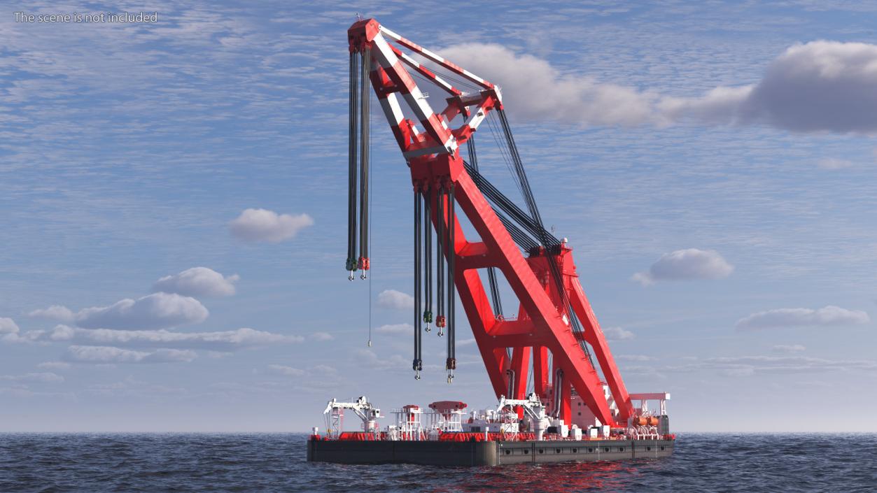 3D Floating Vessel Crane Working Position model