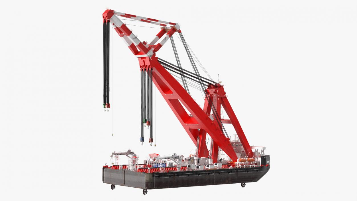 3D Floating Vessel Crane Working Position model