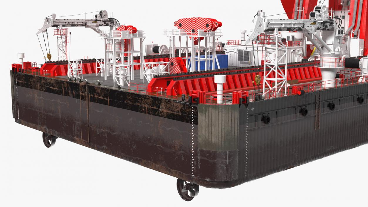 3D Floating Vessel Crane Working Position model