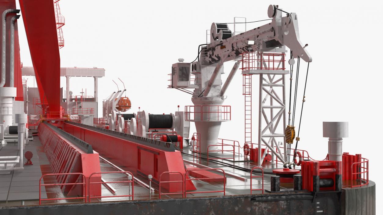 3D Floating Vessel Crane Working Position model