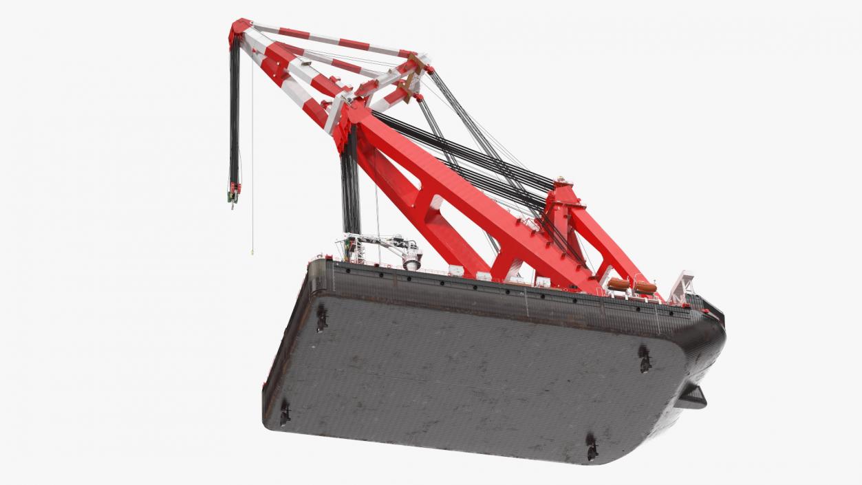 3D Floating Vessel Crane Working Position model