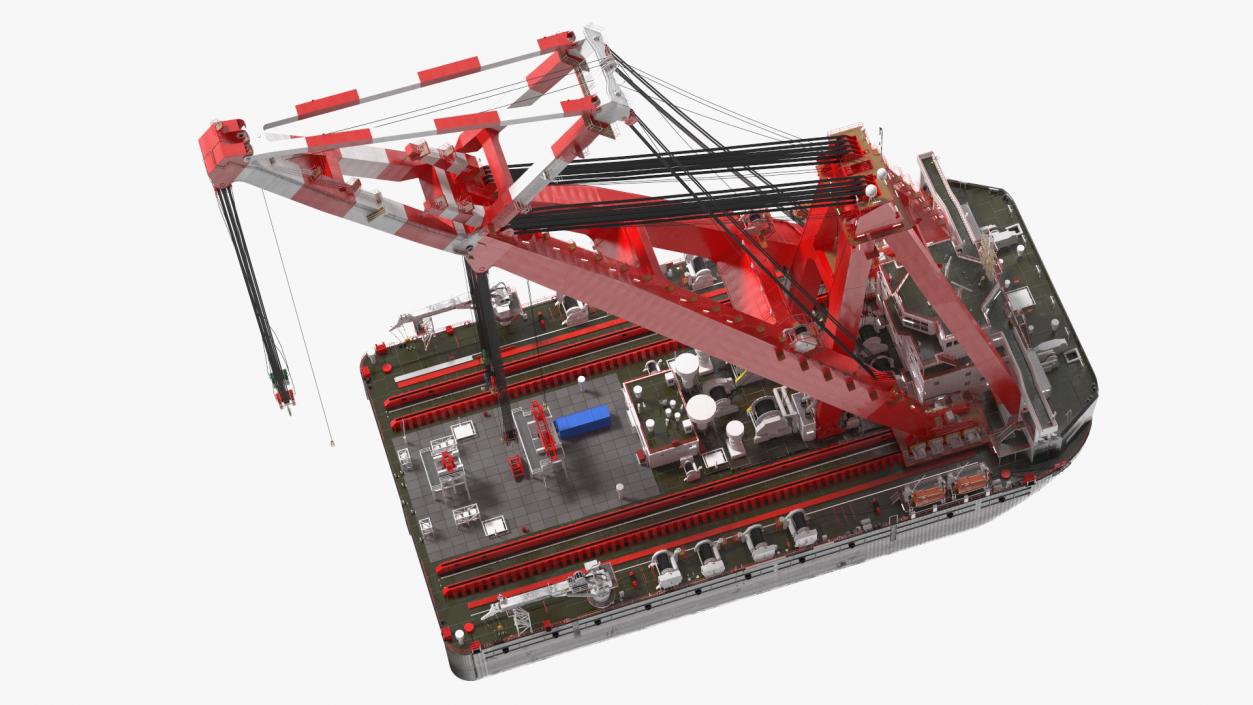 3D Floating Vessel Crane Working Position model