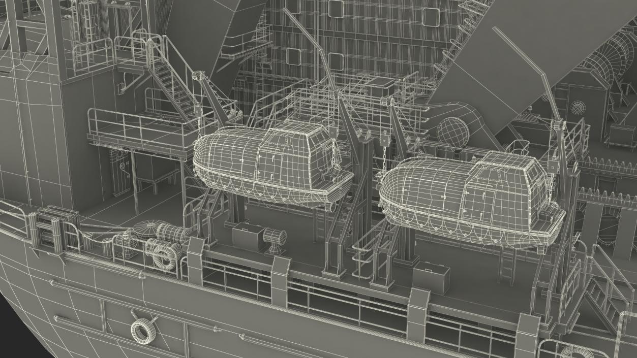 3D Floating Vessel Crane Working Position model