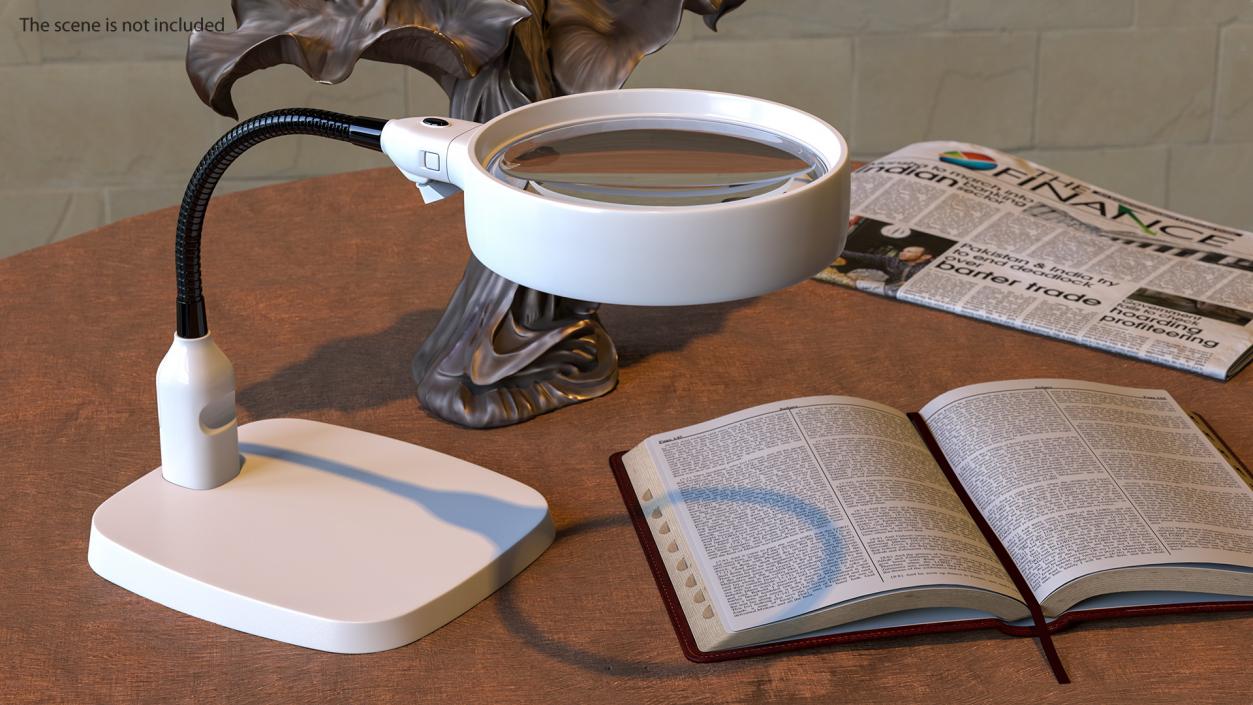 Illuminated Tabletop Magnifying Glass Lamp 3D